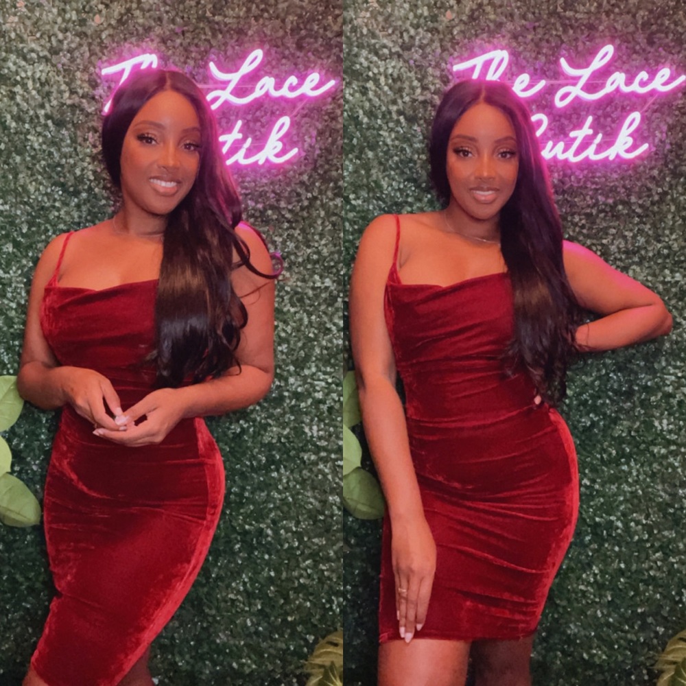 Velvet Spaghetti strap dress